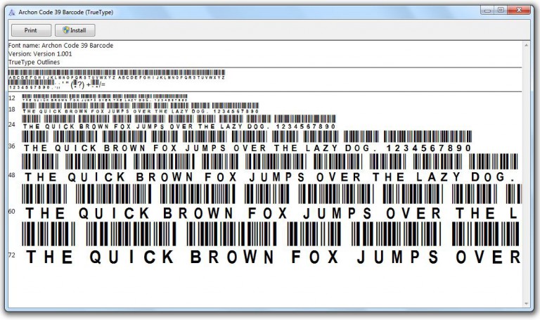 Free Barcode Font Download Using Code 39 3 Of 9 With No