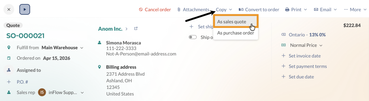 How to create sales quotes in inFlow - inFlow Inventory
