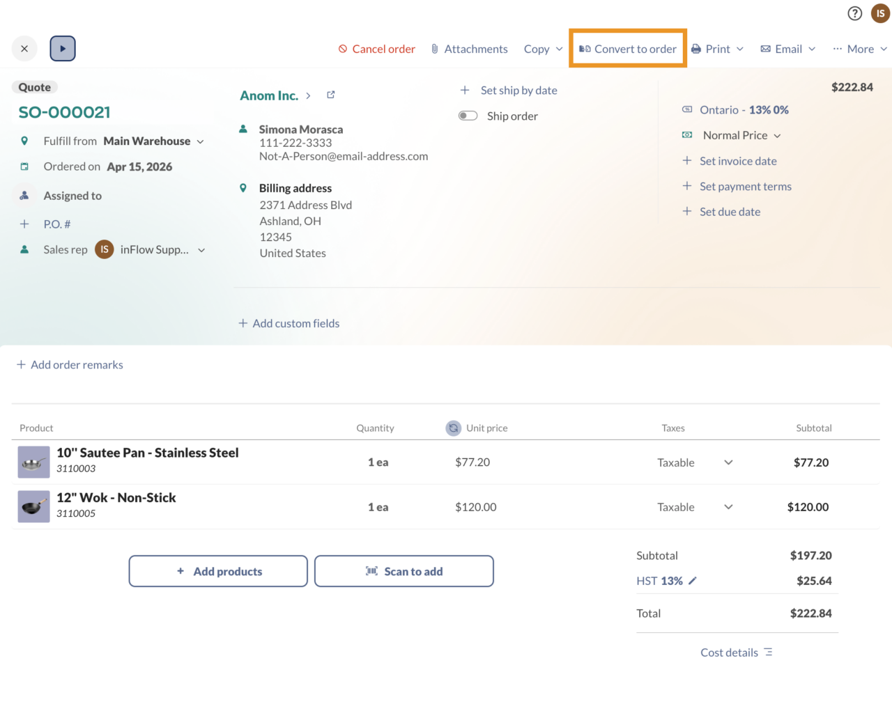 How to create sales quotes in inFlow - inFlow Inventory
