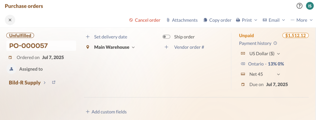 How to create and complete purchase orders - inFlow Inventory