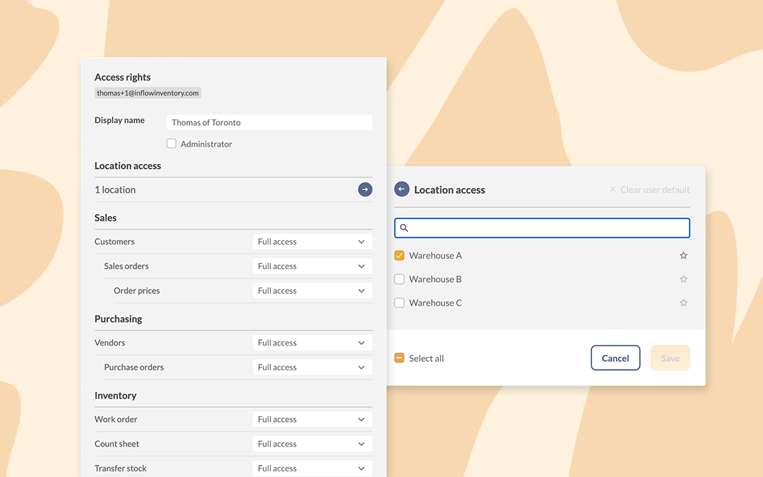 Restrict Access by Location in inFlow Inventory