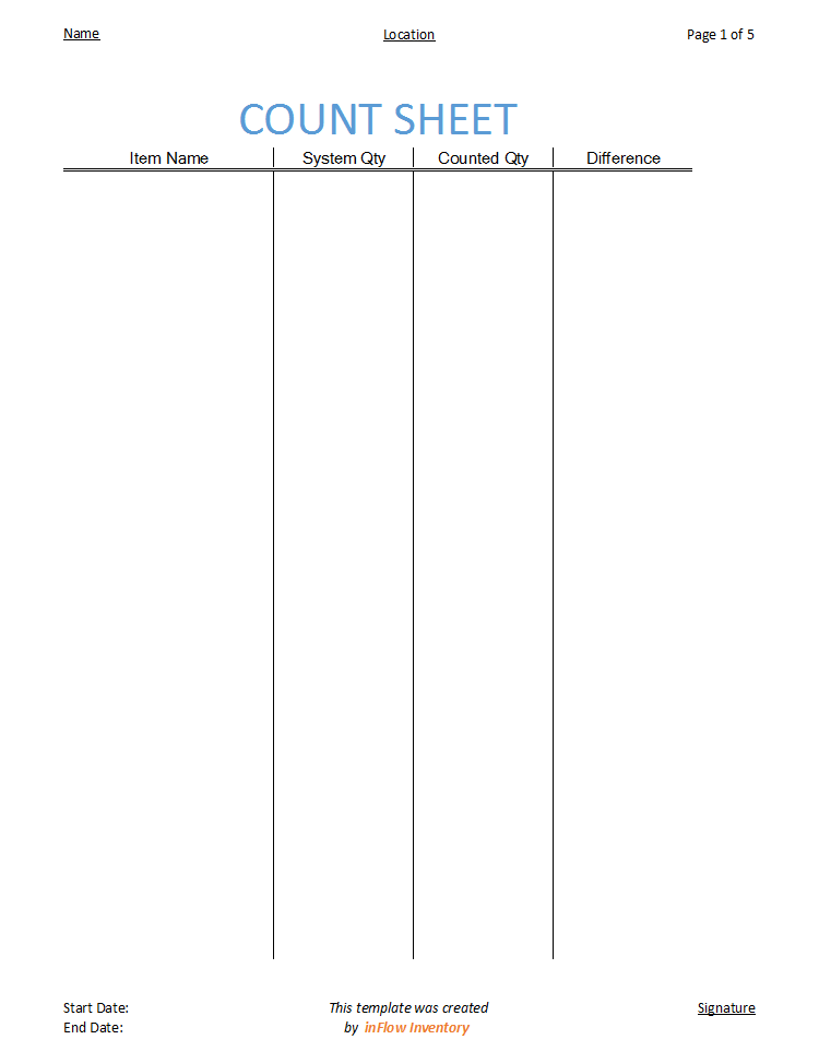 Inventory Count Sheet Template: Go From Chaos to Control