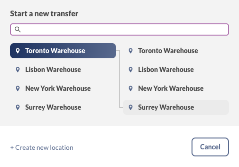 How to transfer stock between locations - inFlow Inventory