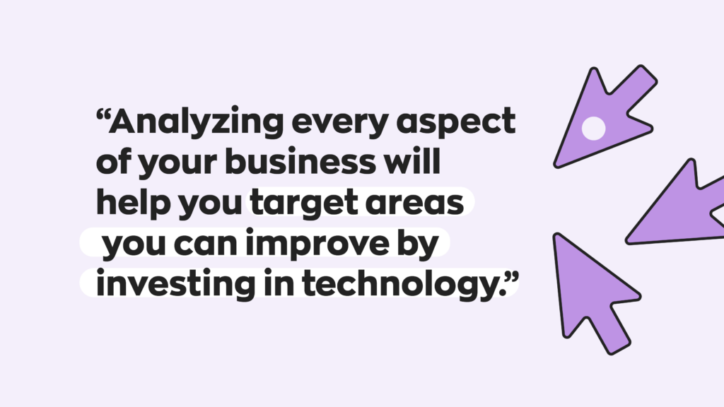 “Analyzing every aspect of your business will help you target areas you can improve by investing in technology.”