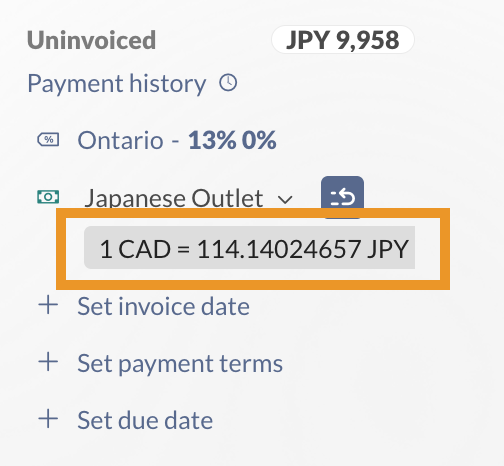 The exchange rate is found in the payment section of the sales order.