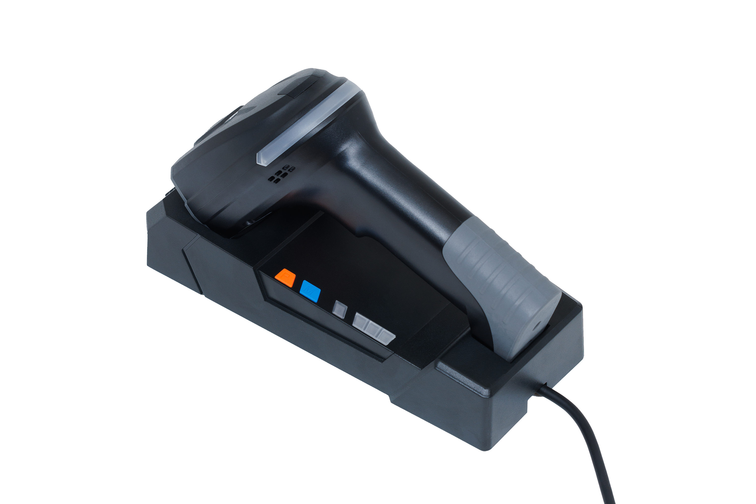 Bluetooth scanner on the charging cradle.