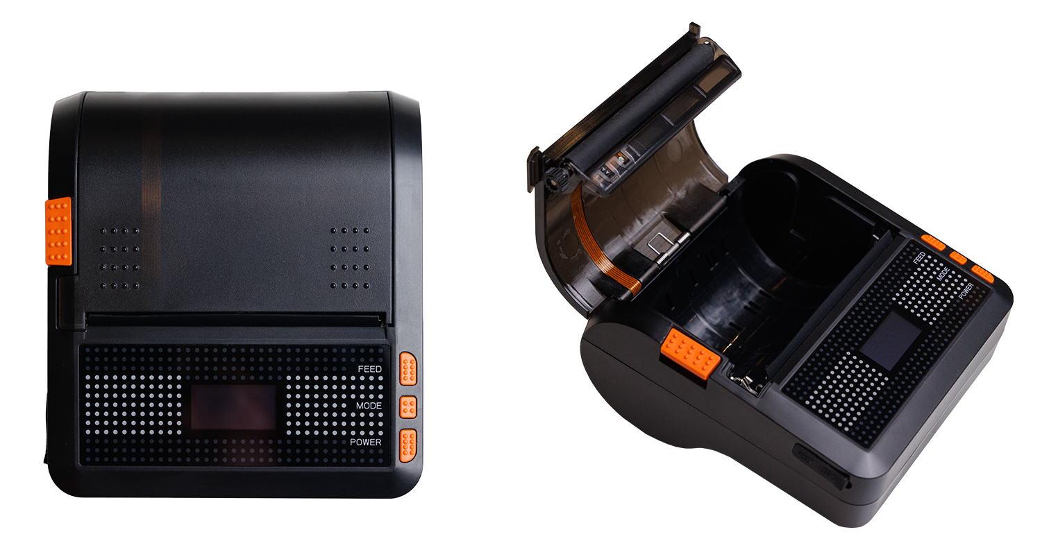 A top and side angle view of the printer.