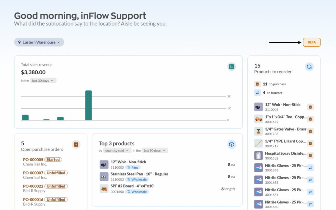 How to use the inFlow Dashboard